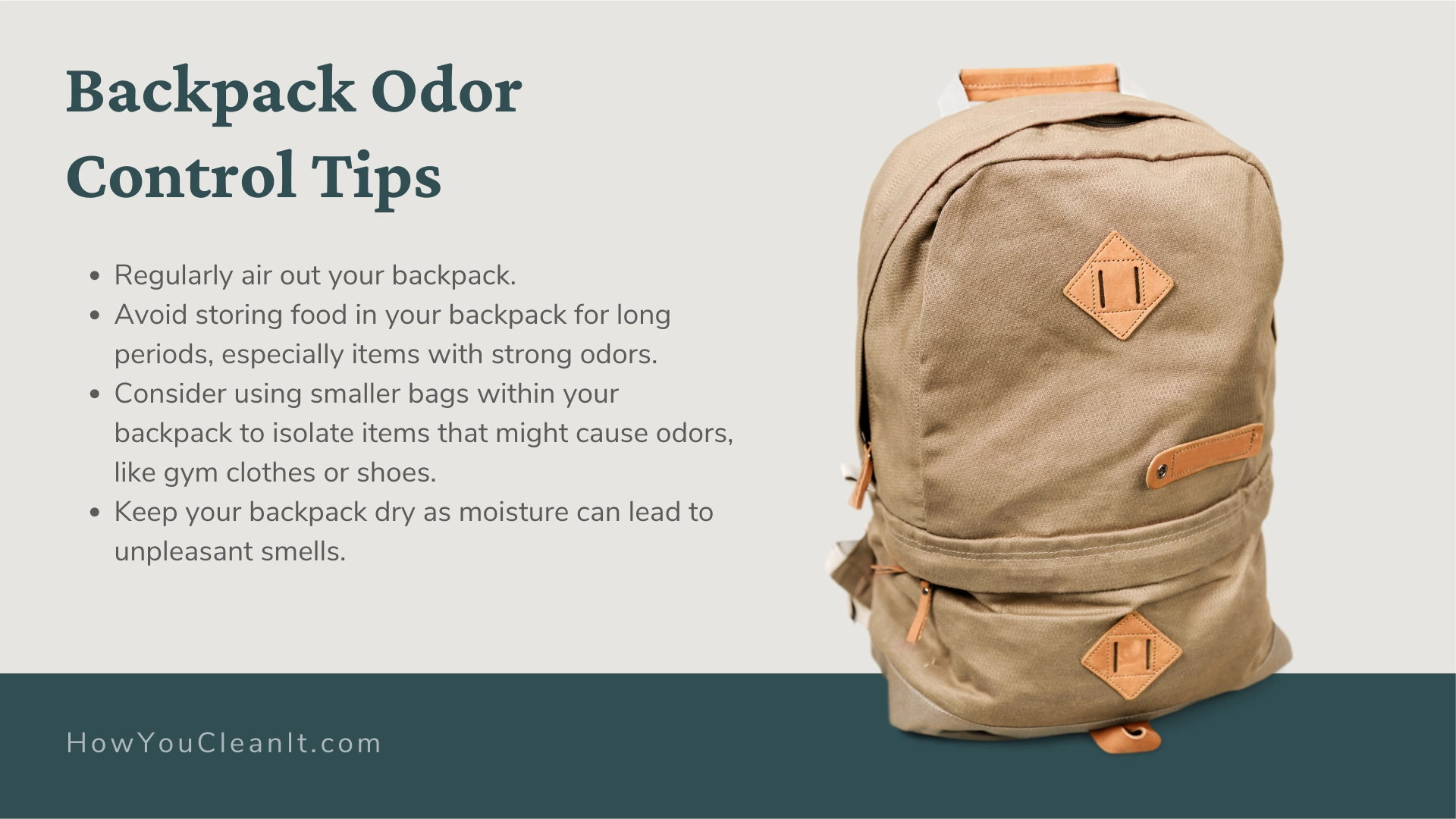 how to deodorize backpack without washing
